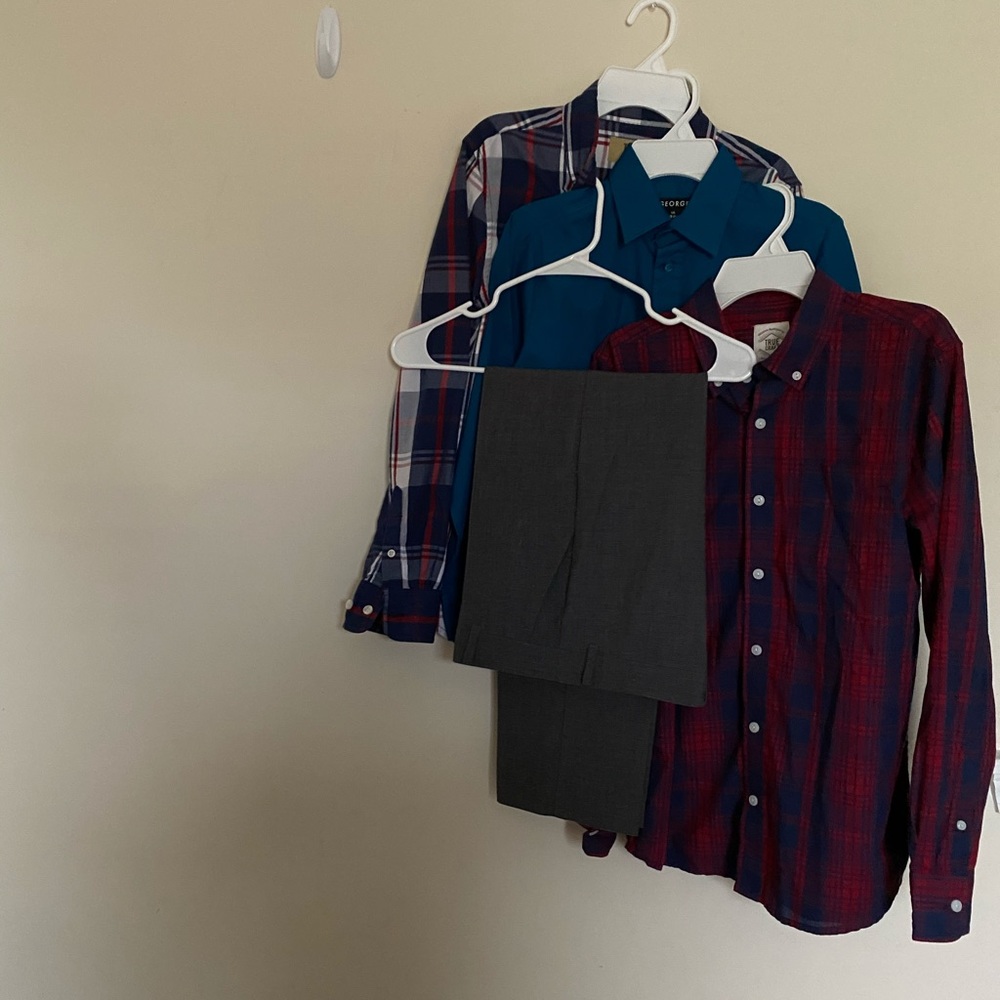 3 Boy Collared Long Dress Shirt &1 Long Dress Pant